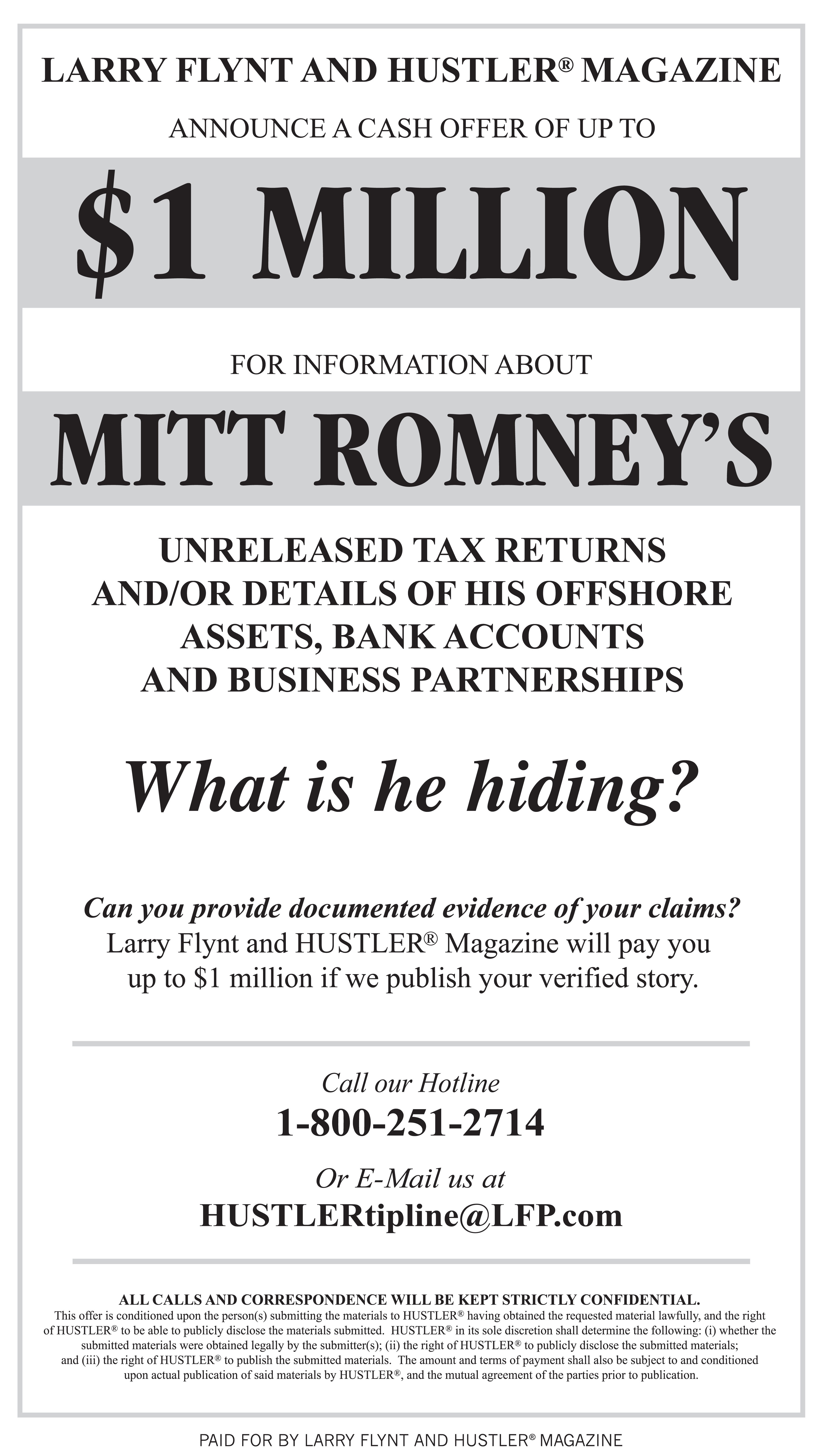 Larry Flynt money reward