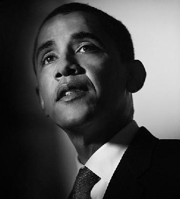 president barack obama staring upwards