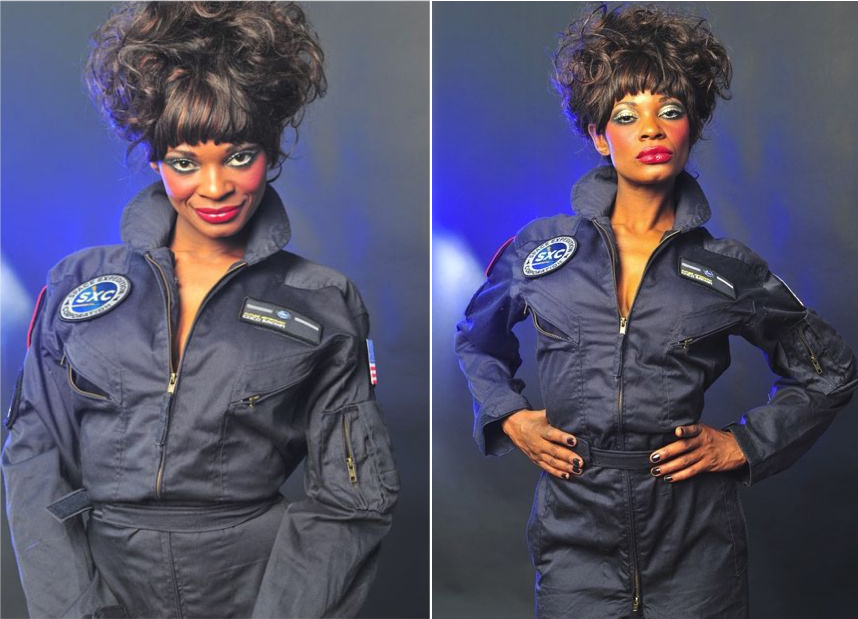 Porn Star Coco Brown in Space Suit